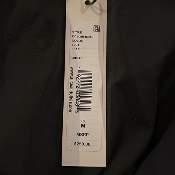 alice + olivia Maris Women’s Silk Haler Top.  Medium NWT Black Multicolor - Picture 7 of 12